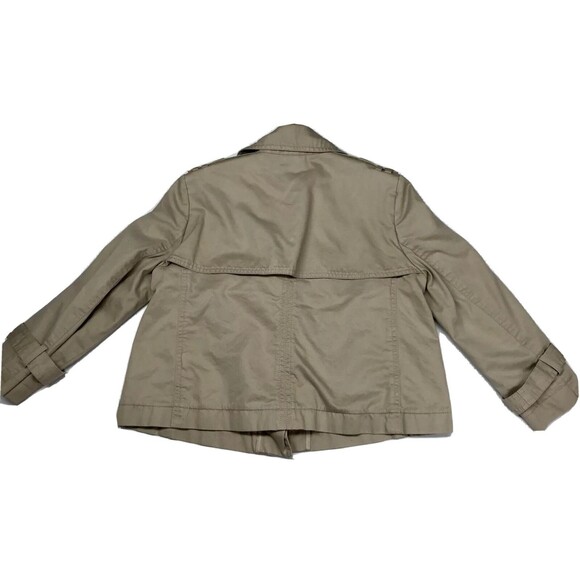 GAP Women’s Full Zip Biker Jacket Size XS Solid Khaki Beige Long Sleeves EUC - Picture 6 of 12
